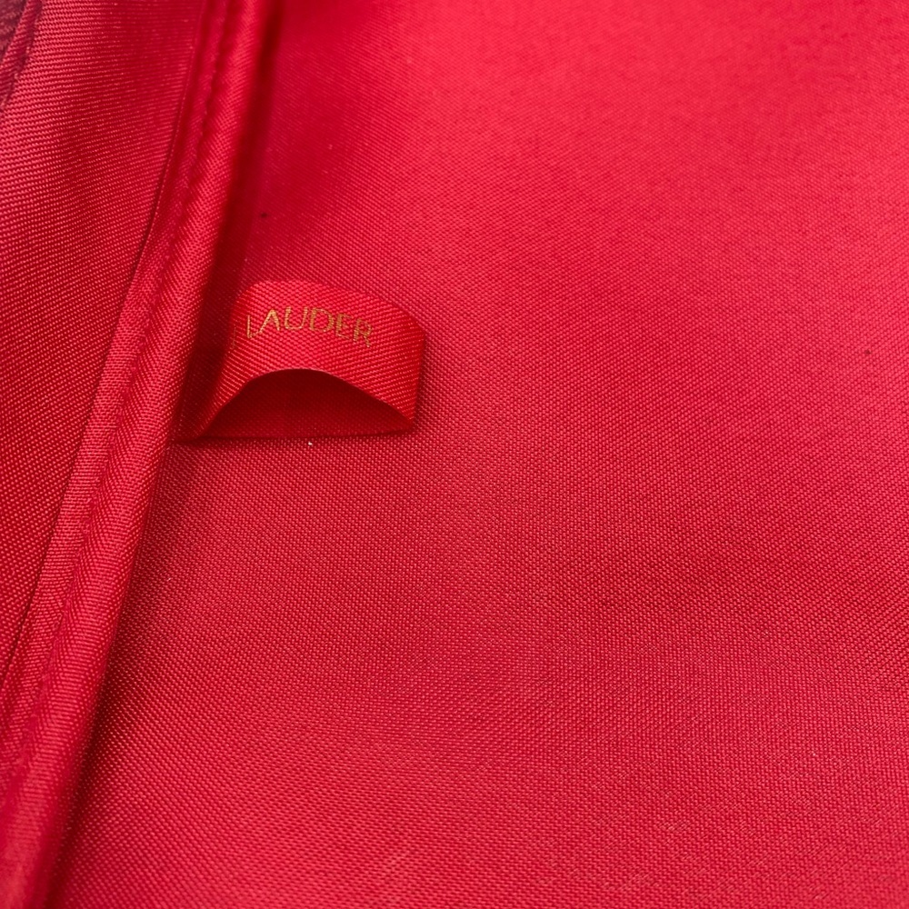 Estee Lauder Red Quilted Cosmetic Bag - Picture 6 of 6